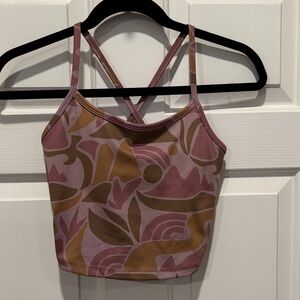 Parks Project Pink and Brown Abstract MIDI Tank Top